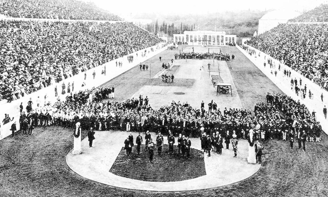 La giornata internazionale dello Sport fa riferimento ai Giochi Olimpici, qui è mostrata l'inaugurazione della prima edizione