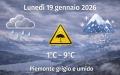 Meteo Piemonte, luned&igrave; 19 gennaio 2026: grigio di fondo, piogge leggere e freddo umido: giornata da giocare di fino