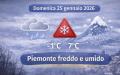 Meteo Piemonte: 25 gennaio 2026, freddo umido e nuvole in aumento, pomeriggio pi&ugrave; chiuso, sera da cappuccio alzato