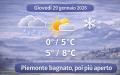 Meteo Piemonte &ndash; 29 gennaio 2026: mattino bagnato, pomeriggio pi&ugrave; respirabile,giornata da gestire