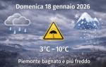 Meteo Piemonte, domenica 18 gennaio 2026: cielo chiuso, pioggia pi&ugrave; convinta e quell&rsquo;inverno umido che invita alla gestione