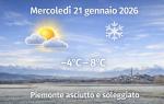 Meteo Piemonte, mercoled&igrave; 21 gennaio 2026: giornata pulita e asciutta: freddo al mattino, sole che aiuta nel pomeriggio
