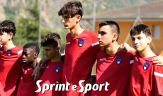 Under 14 Rappresentativa Aosta: da sinistra Ergi Vata, Joseph Ndiaye, Jacopo Celesia, Luca Dessimone, Nathan Ribera