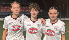 REGIONALI PIEMONTE UNDER 17 FEMMINILE: Torino - Elled&igrave; 11-0, in foto Alice Gionco, Lisa De Cristofaro e Elena Valentini