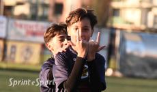 Under 14 provinciali Torino Academy Bacigalupo-Carrara 0-2: L'esultanza di Pietro Ajmone al gol dellì1-0 che sblocca la partita