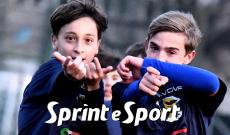 Under 14 Provinciali Girone C, Academy Bacigalupo-Carrara 0-2: l'esultanza di Pietro Ajmone e Kristald Elezi (foto Cassar&agrave;)