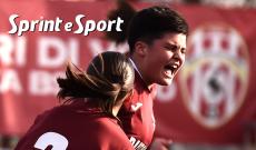 Under 15 Femminile, Venaria-Accademia Torino 2-2, l'esultanza di Beatrice Costardi per il gol che ha sbloccato la partita (foto Cassar&agrave;)