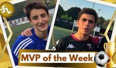 MVP DELLA SETTIMANA UNDER 15 &bull; In foto Umberto Croveri (Volpiano Pianese) e Manuel Giarratana (Vanchiglia)