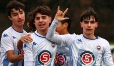 UNDER 15 &Eacute;LITE ALDINI &bull; Curti con la sua iconica esultanza insieme a Scarcelli e Perucchetti