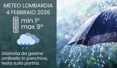Meteo Lombardia, 4 febbraio 2026: giornata da gestire, ombrello in panchina, testa sulla partita.