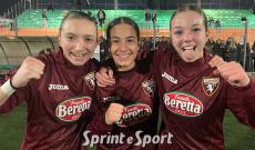 UNDER 15 FEMMINILE: Venaria - Torino 2-3, in foto Gaia Giansante, Ginevra Coppola e Iris Olimpia Pezzano
