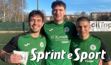 Terza Categoria Piemonte, Real Orione-Antonelliana 3-1, in foto i marcatori: Marco Troiano, Johnny Ghiglieri e Simone Passamani