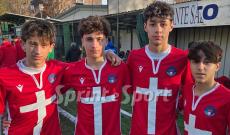 Rappresentativa Piemonte Under 15; Rapp Piemonte-VDA-Chisola 3-2; i migliori della gara: (da sinistra) Rocco Ricci, Thomas Favazzo; Simone Scalerandi e Michael Trovato