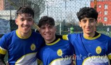 Moemen Mhaouech, Alessio Broscoi e Hamza El Haddaoui Virtus Accademia-Rebaudengo 0-5 Torino Under 15