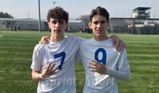 Regionali Piemonte Under 15 Girone  B Volpiano Pianese-Vanchiglia 4-0. I migliori in campo: (da sinistra) Gabriele D'Aprile e Diego Cerbone