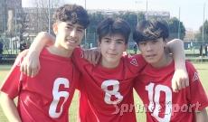 Simone Palazzo, Alessio Barone e Czyrill Mario Baldo; BARONA SPORTING UNDER 14
