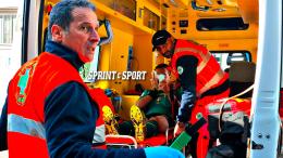 «Non ci vedo da un occhio!»: Arbitro portato via in ambulanza al Maggioni-Righi e partita sospesa per 10 minuti