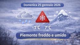 Meteo Piemonte: 25 gennaio 2026, freddo umido e nuvole in aumento, pomeriggio pi&ugrave; chiuso, sera da cappuccio alzato