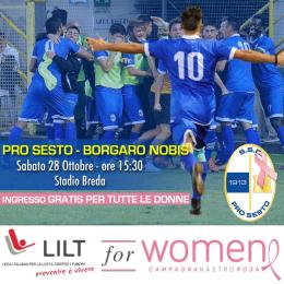 La Pro Sesto in campo contro i tumori, sabato ingresso gratuito per tutte le donne