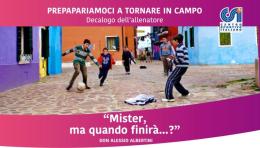 Il &ldquo;Decalogo dell&rsquo;allenatore&rdquo; di don Alessio Albertini: vademecum per il ritorno in campo
