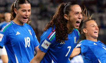 Mondiale Under 17 femminile, Marocco-Italia 1-3: l'esultanza di Giulia Galli, Anna Copelli e Viola Volpini (foto FIGC)