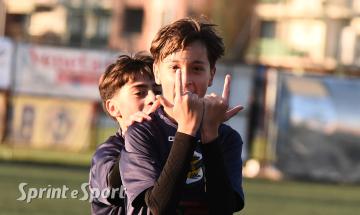 Under 14 provinciali Torino Academy Bacigalupo-Carrara 0-2: L'esultanza di Pietro Ajmone al gol dellì1-0 che sblocca la partita