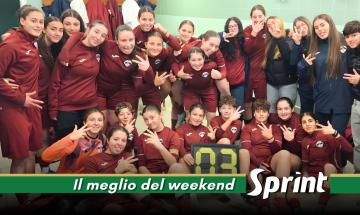 Under 17 Femminile, l'esultanza dell'Accademia Torino che vince 3-0 a Moncalieri