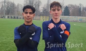 MILANO FA UNDER 16 • Mostafa Abdelrahman e Simone Maiani, protagonisti del pareggio