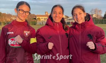 NAZIONALI UNDER 15 FEMMINILE: Ivrea Women - Torino 3-10, in foto Martina Romano, Ginevra Coppola e Aurora Panzeca