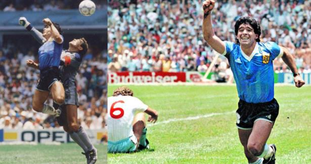 Diego Armando Maradona, mano de dios e aquilone cosmico