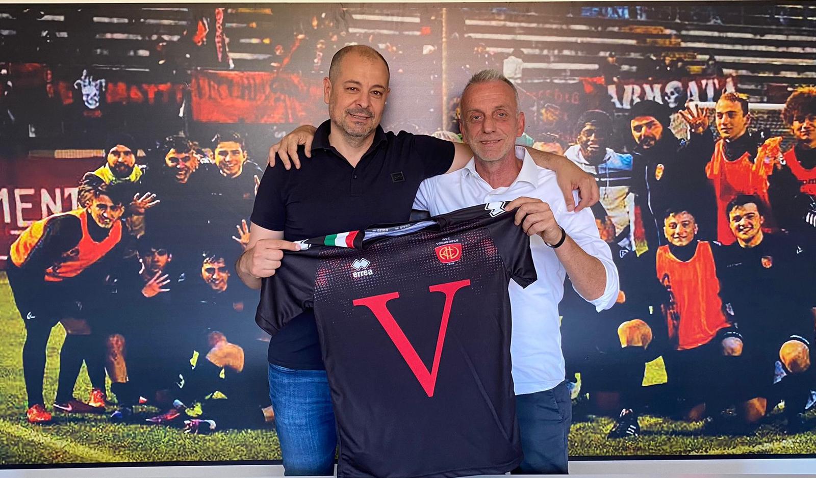 Fulvio Riceputi, Direttore Sportivo della Vogherese, col presidente Cavaliere