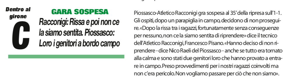 ATLETICO RACCONIGI PIOSSASCO