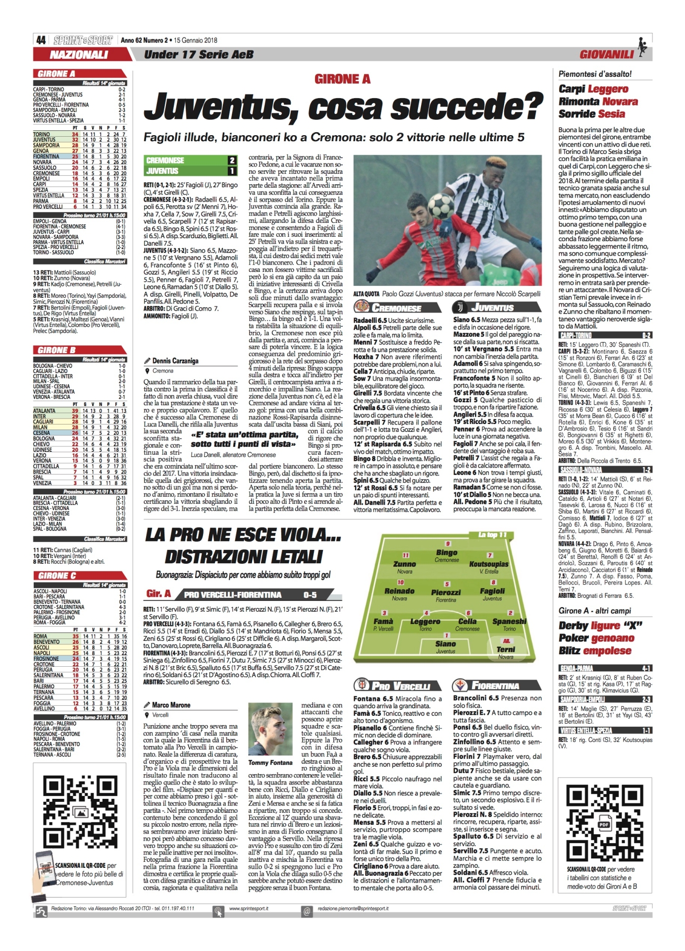 15gennaio2018 Anno 62 N2