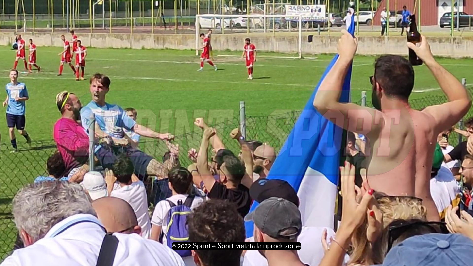 L'esultanza di Umberto Pegorin