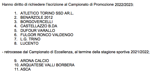 ORGANICO PROMOZIONE 2022 2023