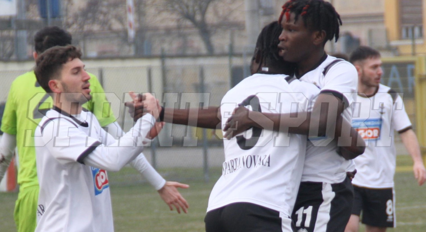 SPARTA NOVARA PROMOZIONE - KERRY OMORUYI AISOSA ESULTANZA