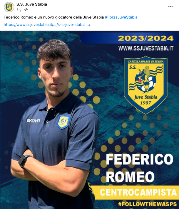 JUVE STABIA SERIE C - FEDERICO ROMEO