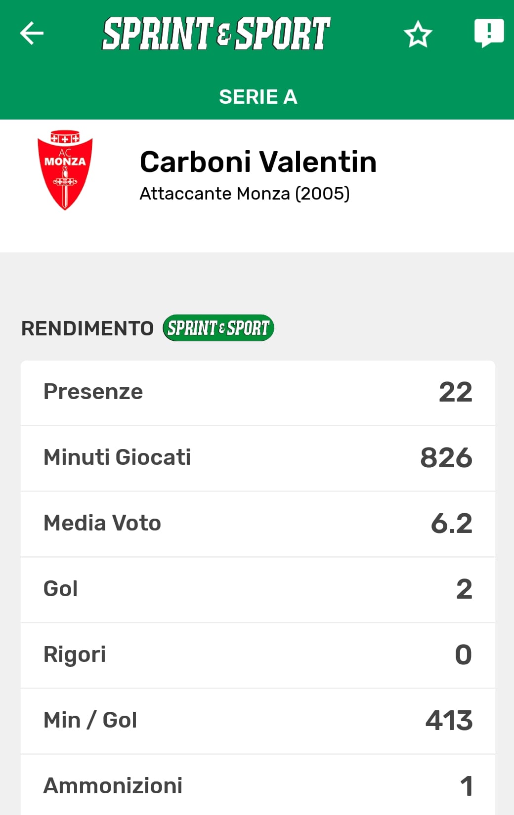SPRINT E SPORT APP - VALENTIN CARBONI