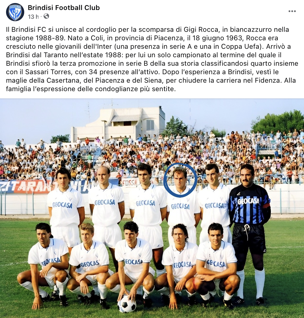 RICORDO FACEBOOK BRINDISI LUIGI ROCCA