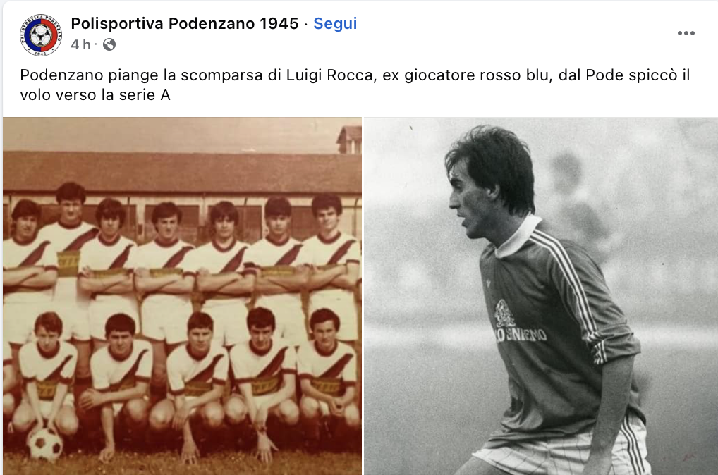 RICORDO FACEBOOK PODENZANO LUIGI ROCCA