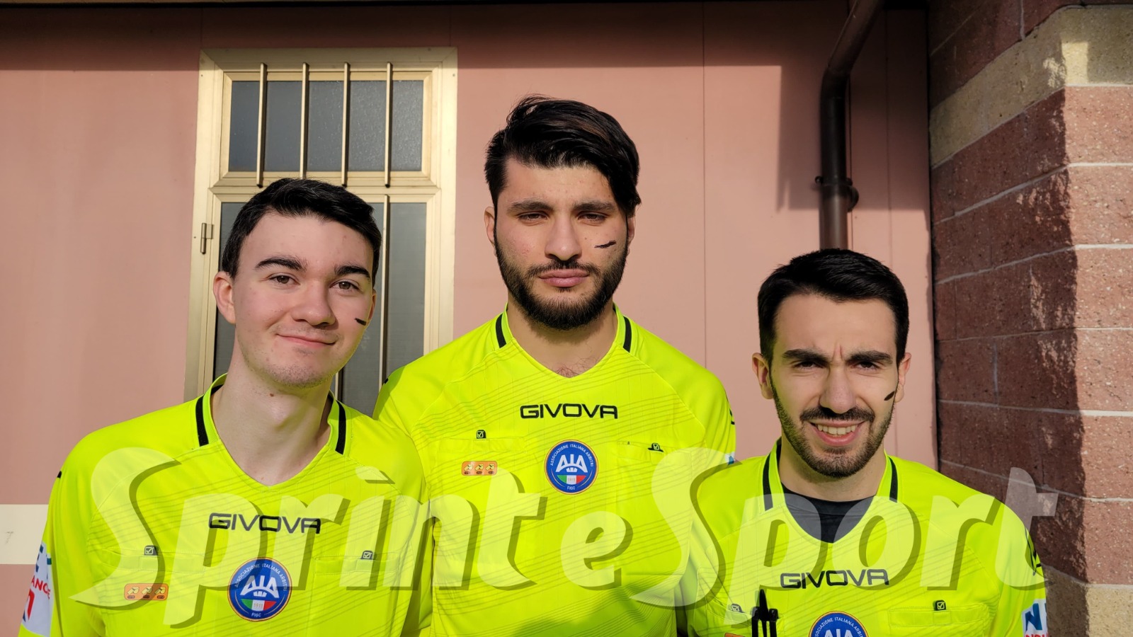 La terna arbitrale di San Sebastiano-Atletico Racconigi.