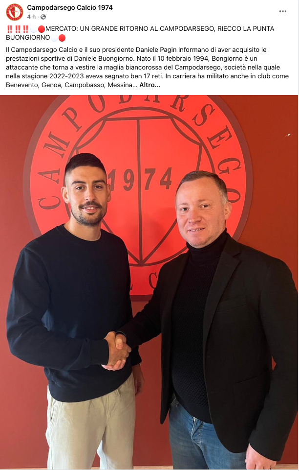 CAMPODARSEGO SERIE D - DANIELE BUONGIORNO