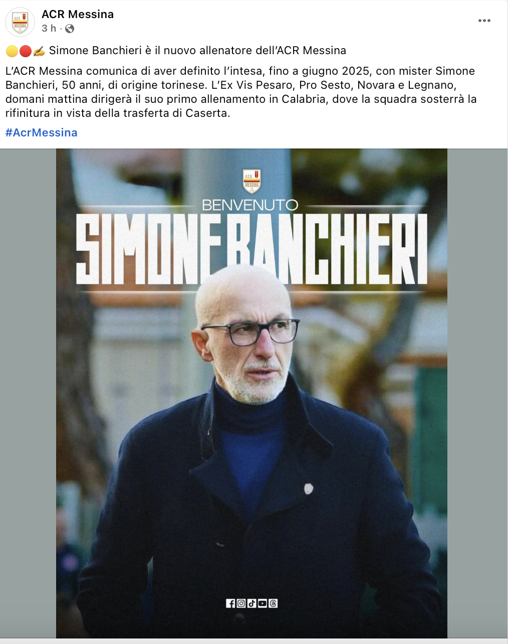 MESSINA SERIE C - POST FACEBOOK SIMONE BANCHIERI