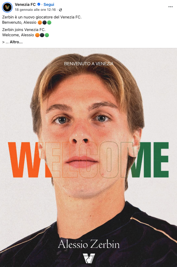 VENEZIA SERIE A - ALESSIO ZERBIN