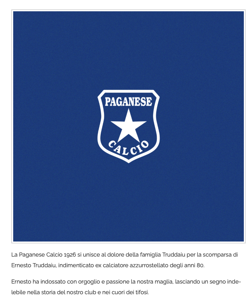 PAGANESE - RICORDO ERNESTO TRUDDAIU