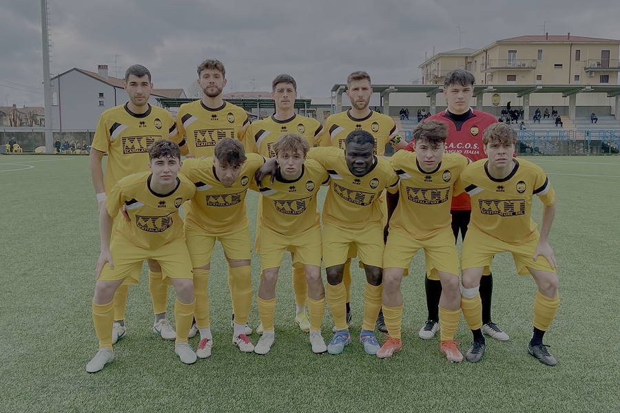 Gli undici titolari dell'amos Treviglio in maglia giallonera.