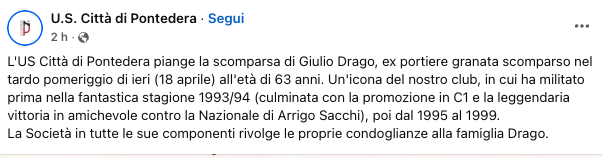 PONTEDERA - CORDOGLIO GIULIO DRAGO