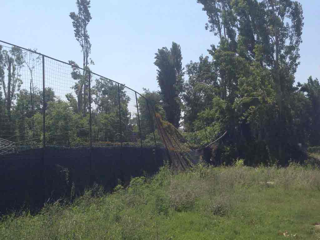 L'impianto del La Loggia Calcio dopo la tromba d'aria