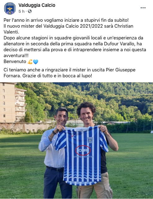 Christian Valenti presentato al Valduggia
